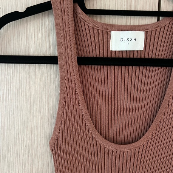 DISSH Chocolate Ribbed Tank Top - Picture 2 of 6